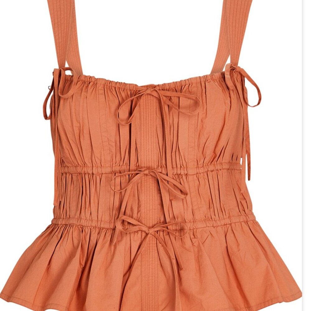 Ulla Johnson Lulu Ruched Poplin Tank Top